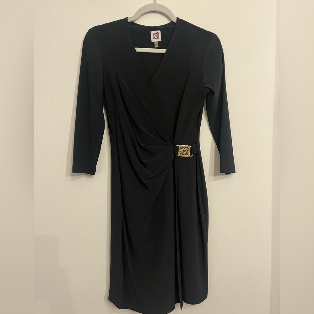 Black jersey wrap dress